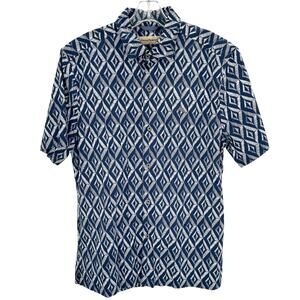 Tommy Bahama geometric print men’s button front shirt